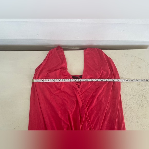 3/25 Hot Coral Pink MXM Tie Neck Halter Top - Picture 4 of 11